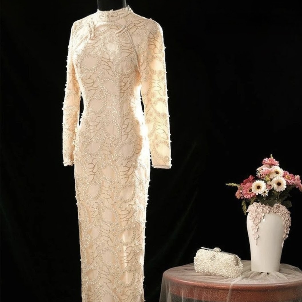 Chic Floral Lace Long Sleeve Dress